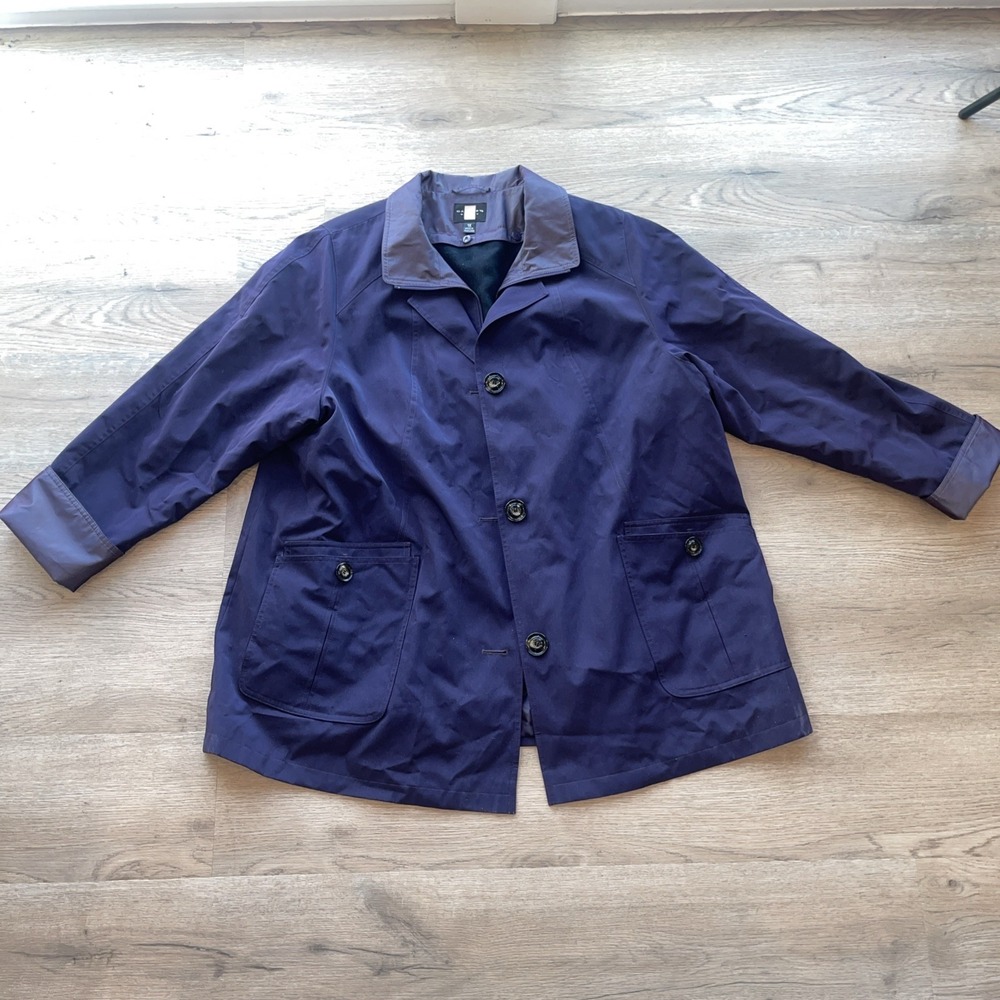 GALLERY women's jacket, size 1X, with a double-layer inner bib. purple Retro
